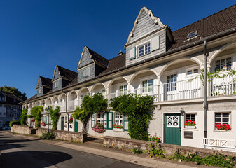 Historische Häuser der Arbeitersiedlung Margarethenhöhe in Essen; Ruhrgebiet; Deutschland
