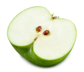 Fresh apple half isolated