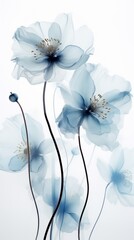 A vibrant bouquet of blue flowers on a clean white background