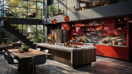 Fototapeta na wymiar modern minimalist kitchen