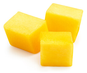 Mango sliced fruit isolated on white background