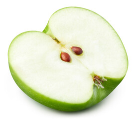 Apple half isolated clipping path.