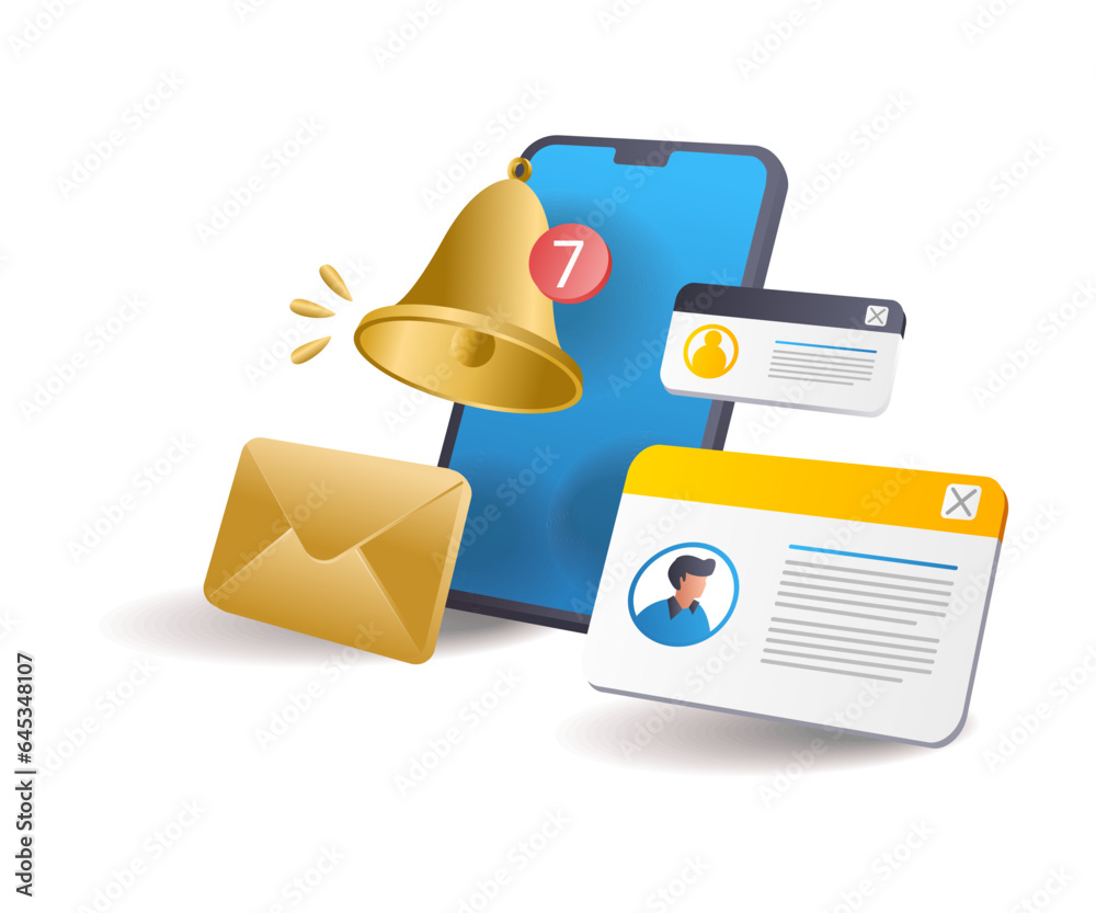 Poster smartphone incoming email message notification
