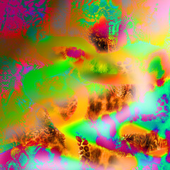 Obraz na płótnie Canvas combination of colorful leopard snake tiger textures textile collage pattern