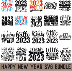 Obraz premium Happy new year svg bundle