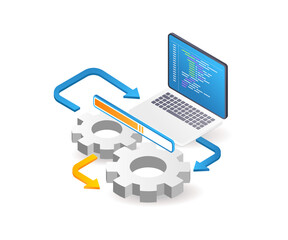 Fototapeta premium Programmer process laptop system