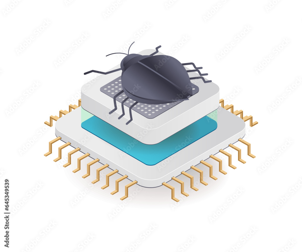 Poster malware virus attacks the chip