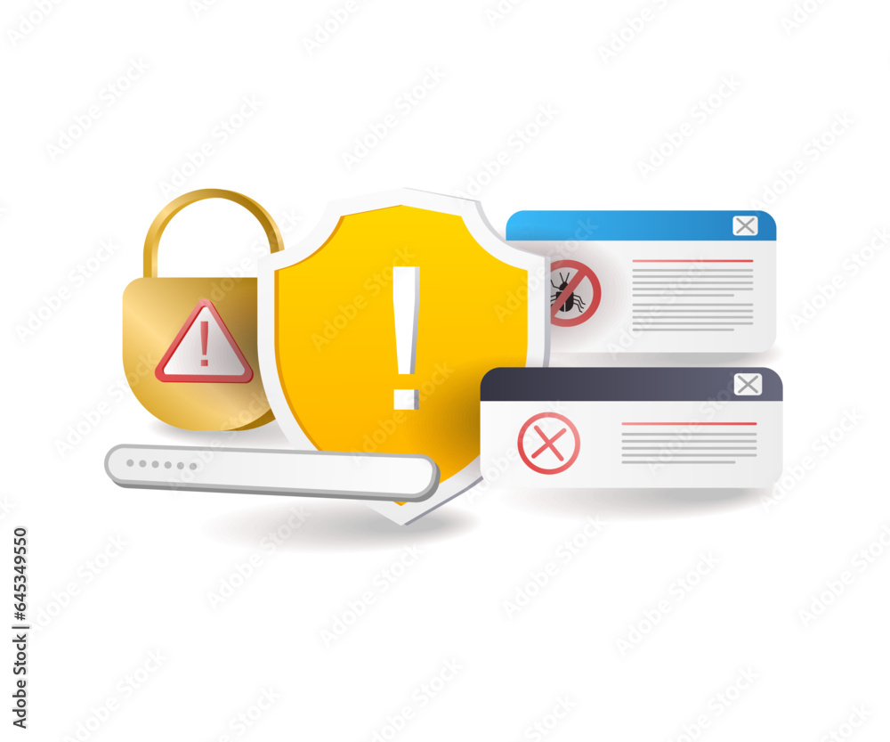 Aufkleber malware virus attack warning
