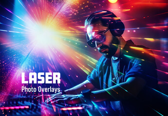 Laser Beam Photo Overlays - obrazy, fototapety, plakaty