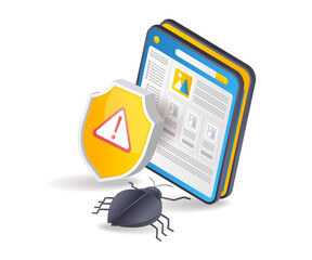 Malware viruses attack web page data