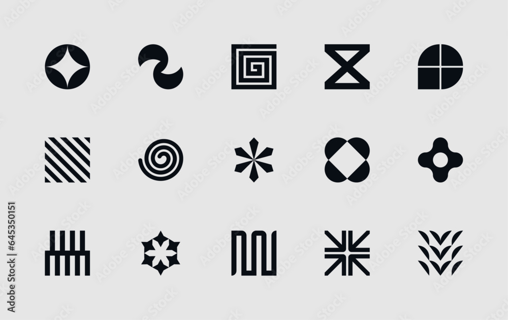 Canvas Prints vector set of different geometric shapes and symbols. brutalist design icons and signs. modernist lo