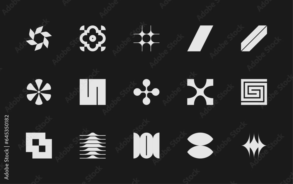 Canvas Prints vector set of different geometric shapes and symbols. brutalist design icons and signs. modernist lo