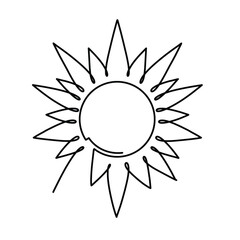 Vector continuous one line Sun illustration