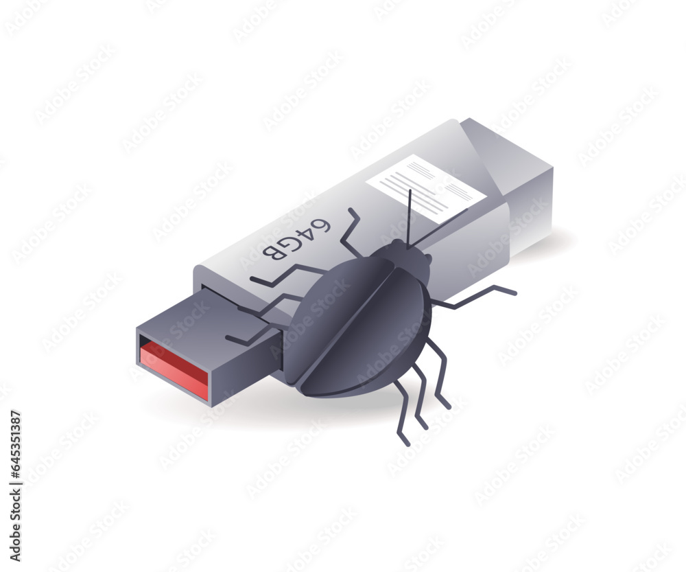 Aufkleber malware viruses attack flash disk data