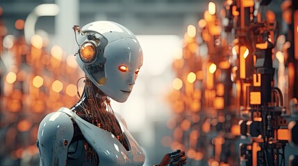 Fototapeta premium AI Revolution: Imagining Tomorrow's Industries