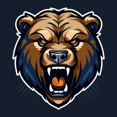 Esport logo bear, bear icon, bear head, sticker