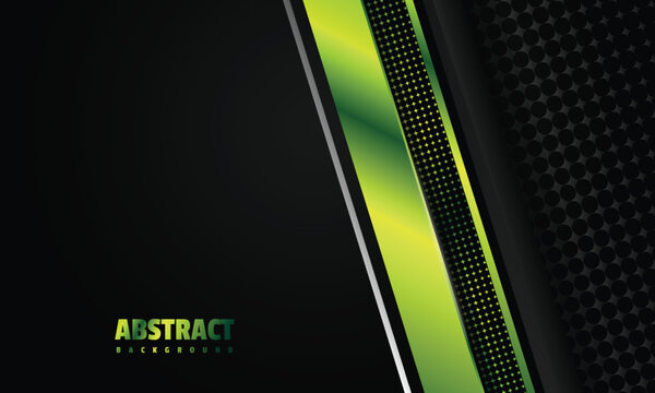 Dark background with glowing green abstract shapes design