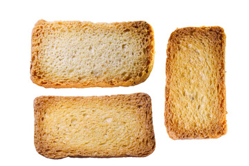 Crispy rusk, cake rusk, rava rusk is white background or Crunchy Rusk or Toast for healthy life. cardamom rusk Crunchy Rusk. Toast on isolated on white background. High resolution image Сomposition.