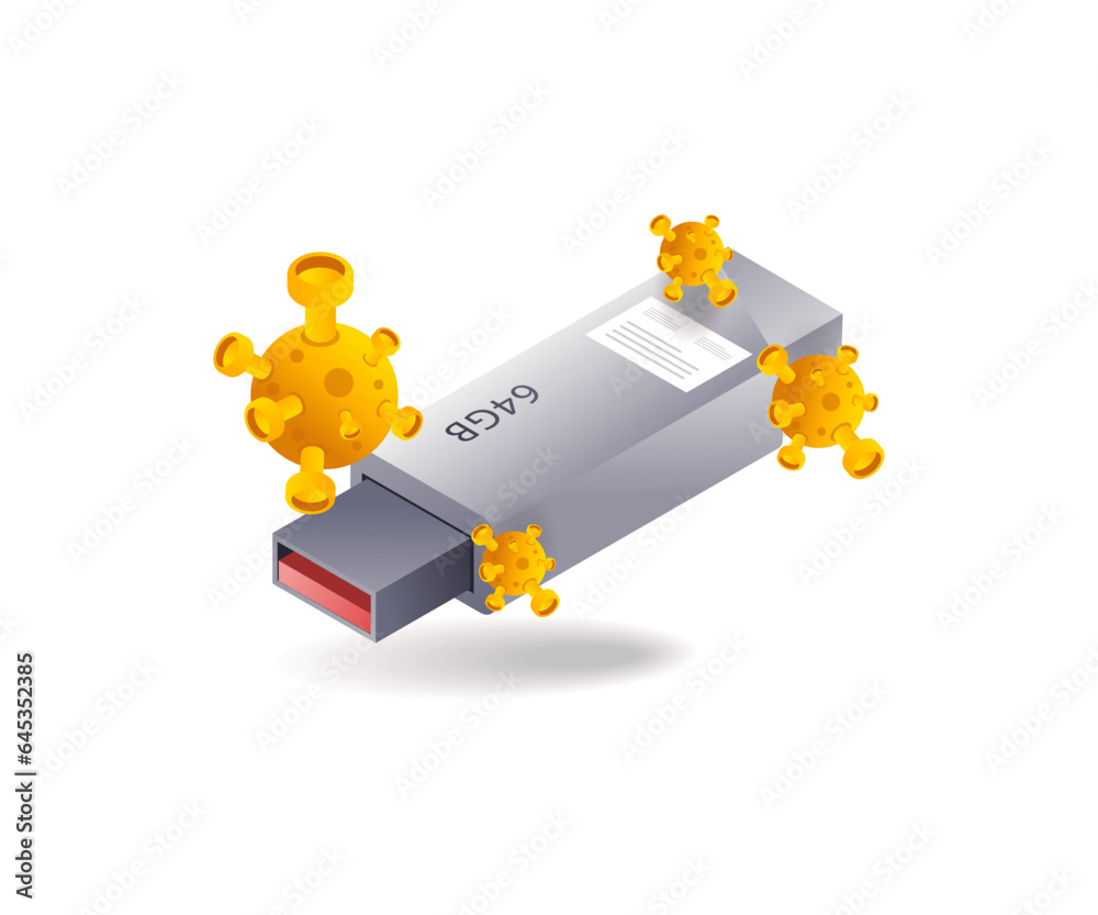 Aufkleber flash data malware virus attack