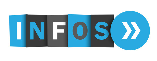 INFOS (NEWS in French) blue and gray vector web button