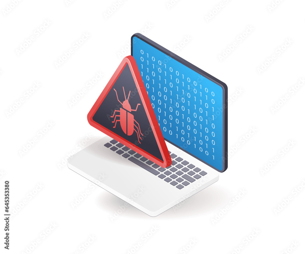 Aufkleber Computer system security hacker malware virus
