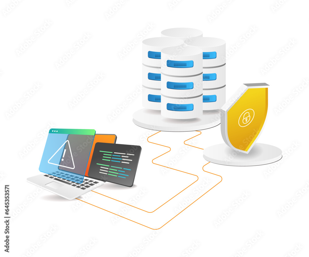 Aufkleber Database server security warning