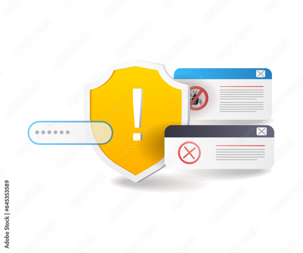 Aufkleber data security warning window