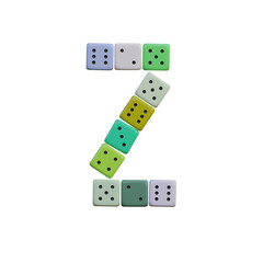 Casino Dice Game 3D Alphabet or Lettering
