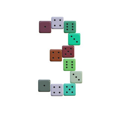 Casino Dice Game 3D Alphabet or Lettering