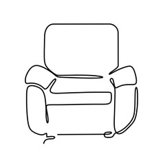 Vector continuous one line Armchair illustration
