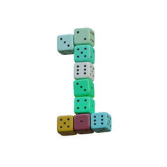 Casino Dice Game 3D Alphabet or Lettering