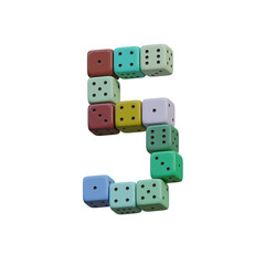 Casino Dice Game 3D Alphabet or Lettering