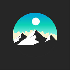 Fototapeta na wymiar silhouette mountain icon 