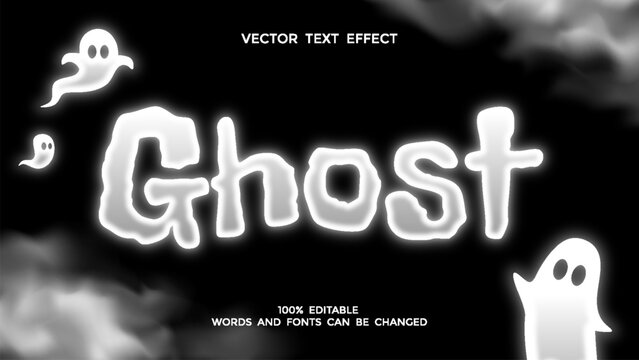 white ghost editable text effect