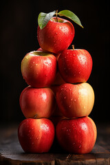 Fototapeta na wymiar stack heap of ripe apples fresh harvest organic