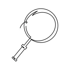 Vector continuous one line Magnifying glass illustration