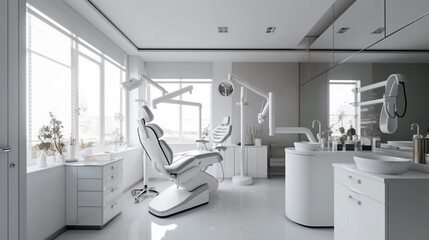 Modern dental office interior. Modern dental cabinet. dentist office