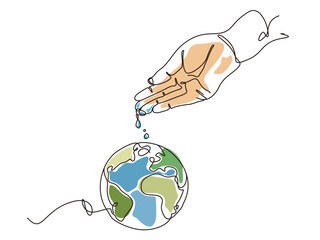 sketch lifestyle A035_water to earth to shows the water important for the earth vector illustration graphic EPS 10
