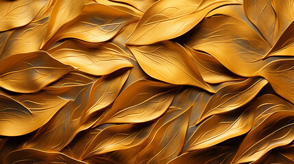 folhas douradas arte luxo abstrato 