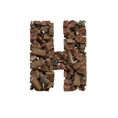 Old & Broken Bricks 3D Alphabet or Lettering