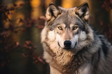 Fensteraufkleber Gray wolf in the wild © Veniamin Kraskov