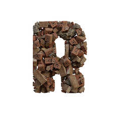 Old & Broken Bricks 3D Alphabet or Lettering