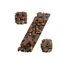 Old & Broken Bricks 3D Alphabet or Lettering