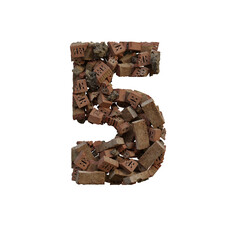 Old & Broken Bricks 3D Alphabet or Lettering