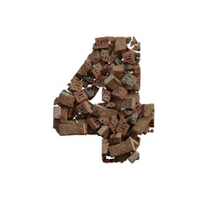 Old & Broken Bricks 3D Alphabet or Lettering