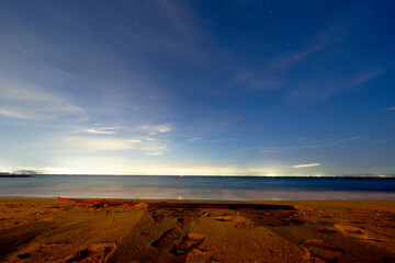 淡路島の夕暮れの海の風景