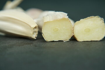 Sliced Garlics , Extreme close up view