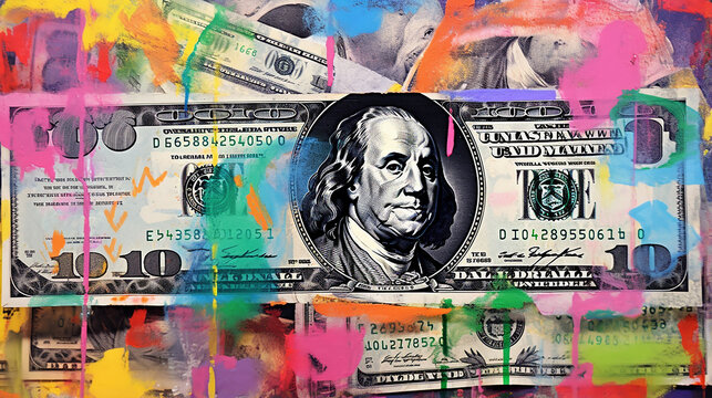 dinheiro dolar moderno pop arte 