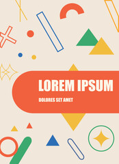 multicolored abstract geometric poster with text