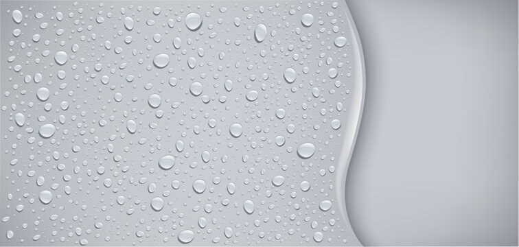 water drops on grey background	
